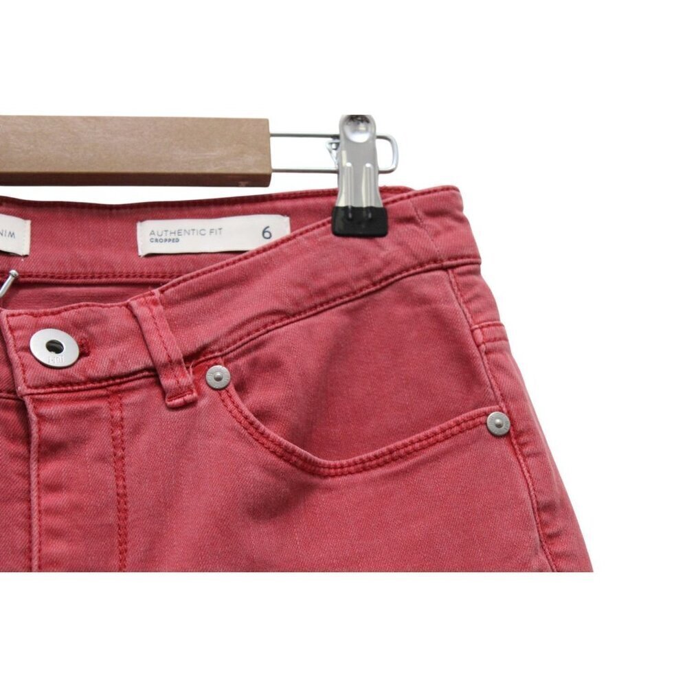 NWT J Jill Jeans Size 6 Authentic Fit Cropped Red Mid Rise Stretch Denim Preppy - Picture 6 of 13